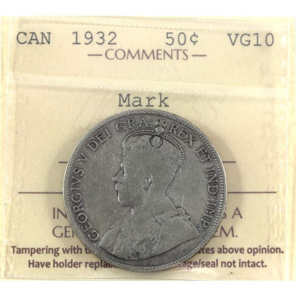 50-cent 1932 ICCS VG10 (Mark)