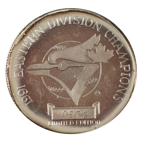 1oz MLB 1991 Toronto Blue Jays Eastern Division Champions .999 Fine Silver Round (Tax Exempt)