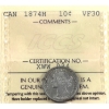 Image 1 : 10-cent 1874H ICCS VF30