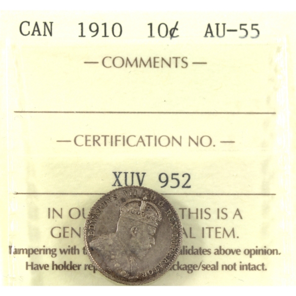 10-cent 1910 ICCS AU55