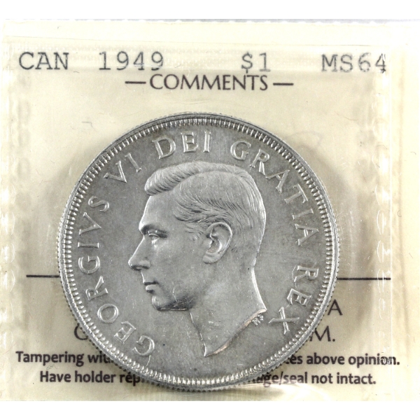 Silver $1 1949 ICCS MS64 