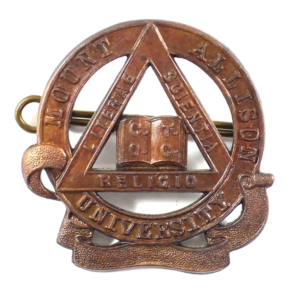 Vintage Mount Allison University Copper Brooch