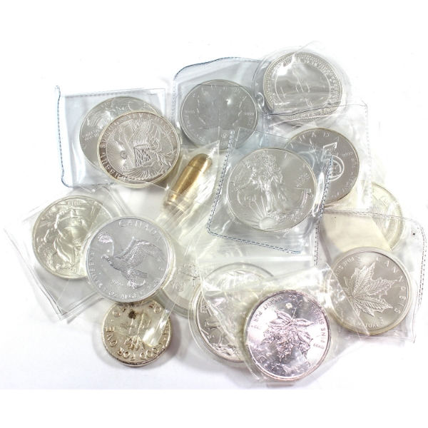 Bulk Lot of 1oz World Silver. 15pcs. (Tax Exempt)