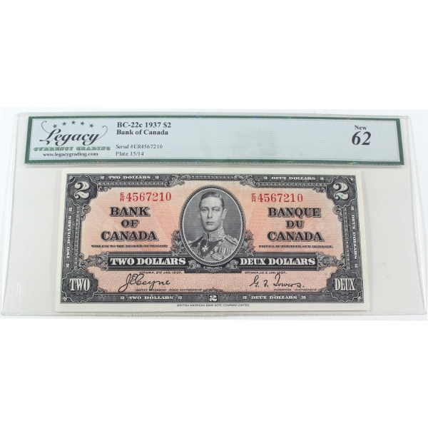 BC-22c 1937 $2 Legacy UNC62 Coyne-Towers SN:E/R4567210