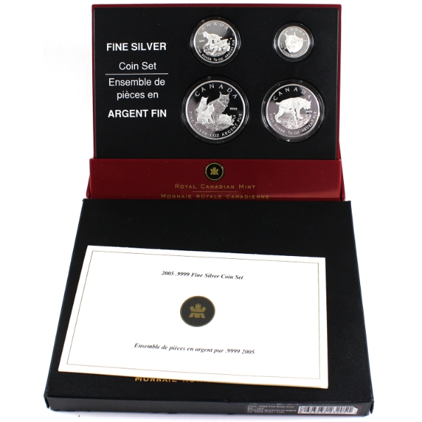 2005 The Lynx .9999 Fine Silver 4-coin Fractional Set (Tax Exempt)