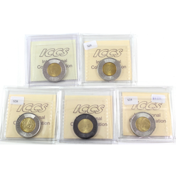 Group Lot of $2 2020-2023 ICCS MS65. 5pcs.