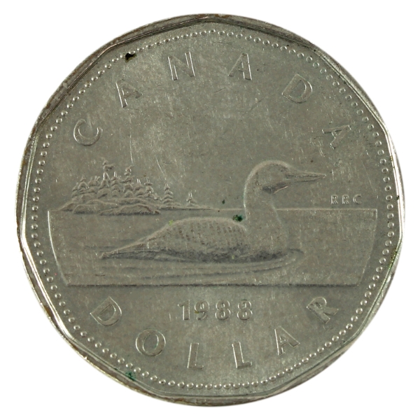 ERROR Loon $1 1988 Struck On Foreign Planchet