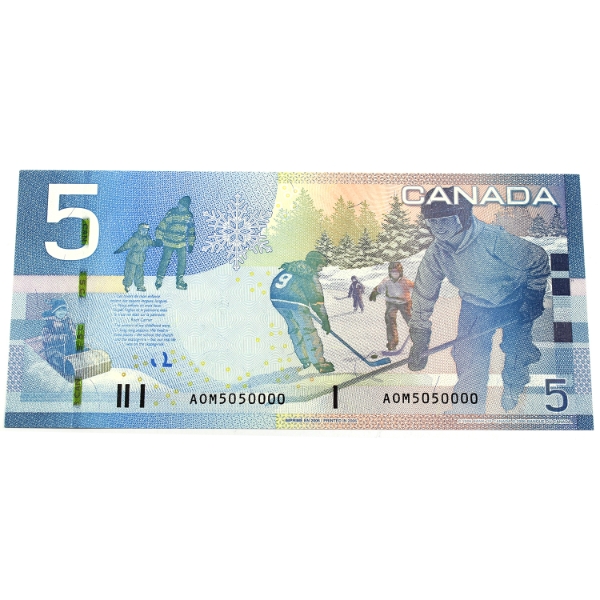 BC-67a 2005 $5 Neat Number UNC Jenkins-Dodge SN: AOM5050000