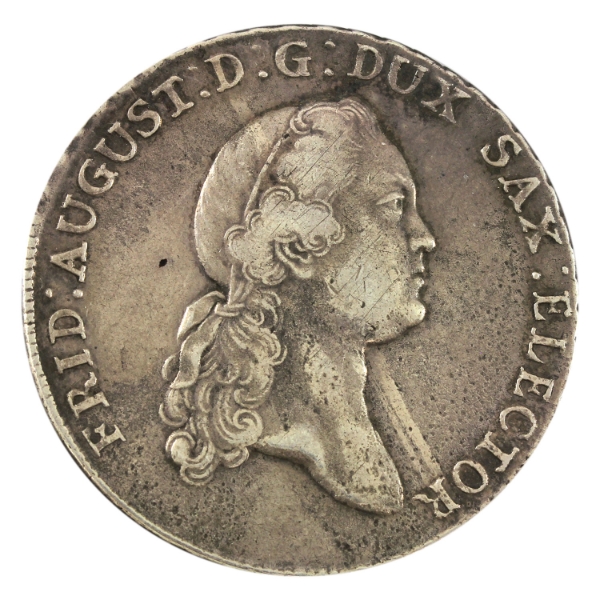 German States-Saxony Albertine Silver 1771EDC Thaler EF-AU (Minor Pitting)