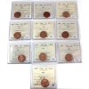 Image 1 : 1-cent 1970, 1971, 1972, 1973, 1974, 1975, 1976, 1977, 1978, & 1979 ICCS MS65 Red. 10pcs