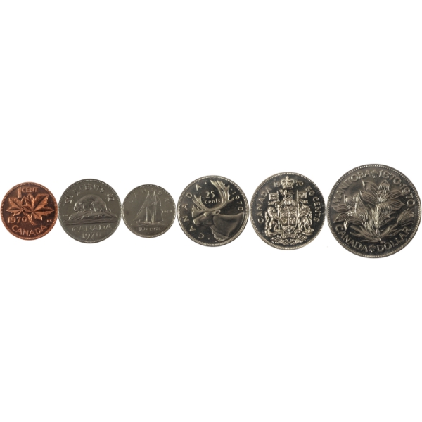 1970 VIP 6-coin Specimen Set ICCS Certified SP66 to SP67 w/ Original Holder & Outer Box