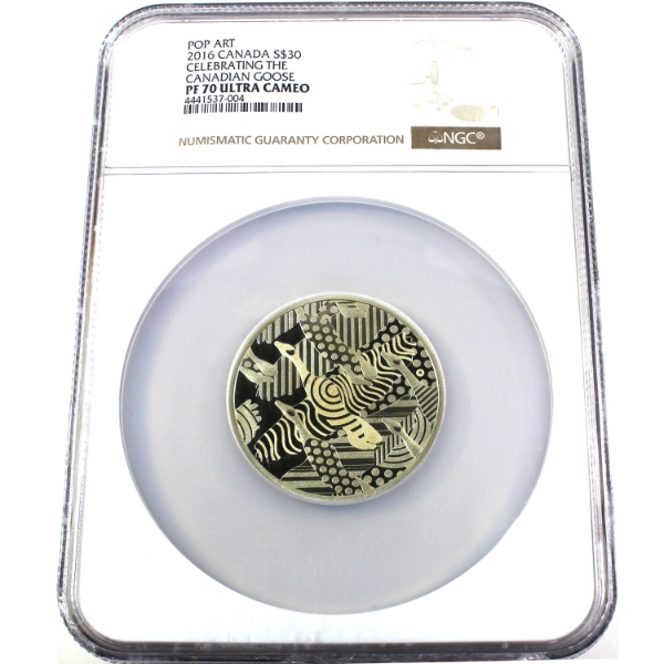2016 $30 Celebrating the Canadian Goose - Pop Art NGC PF70 Ultra Cameo Fine Silver Coin (Tax Exempt)