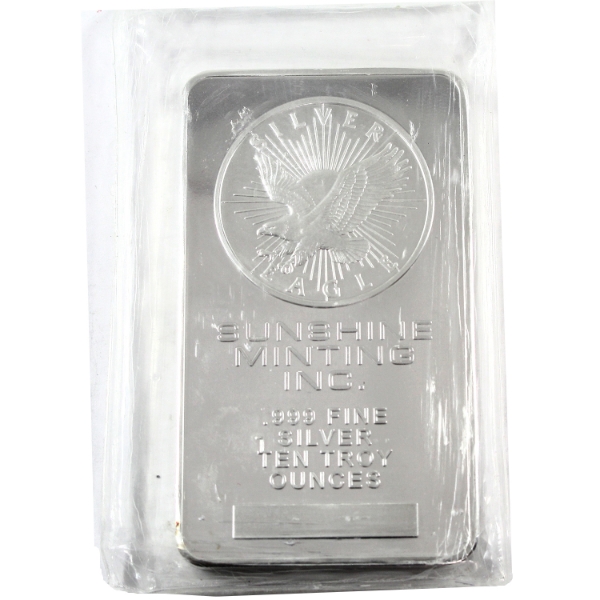 10oz Sunshine Mint .999 Fine Silver Bar (Tax Exempt)