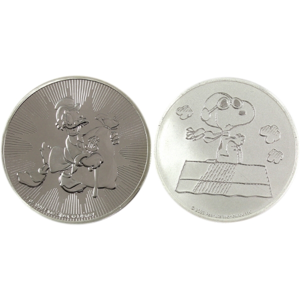 2x 1oz 2018 & 2023 Classic Characters .999 Fine Silver Rounds. 2pcs. (Tax Exempt)