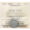 Image 1 : 5-cent 1858 Large Date ICCS F12