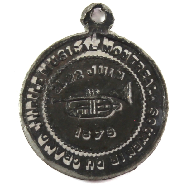 CH# LR1734 1878 Montreal Grand Jubileé Musical White Metal Souvenir Token AU