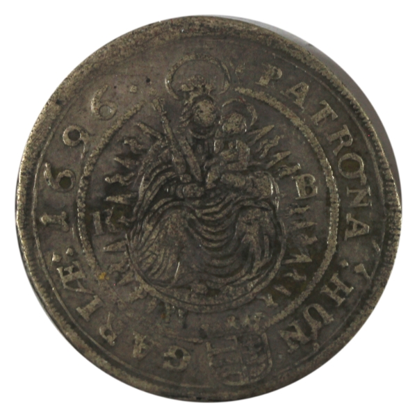 Hungary Silver 1696 15 Kreuzers - Leopold I VF-EF (marks)