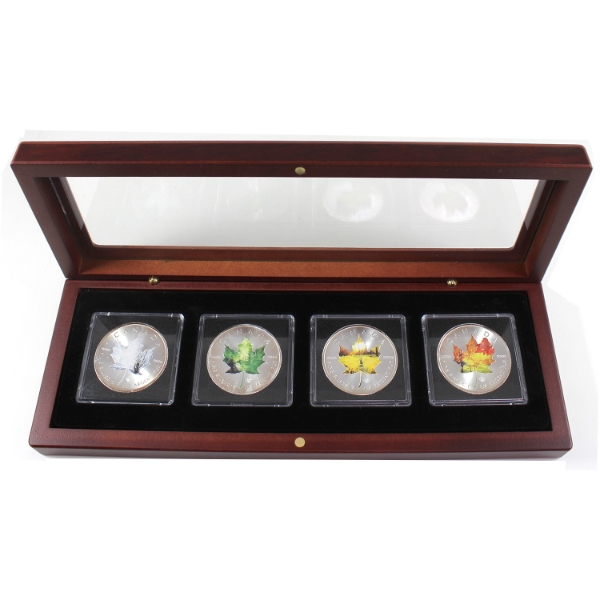 4x 1oz 2014 $5 SML Four Seasons .9999 Fine Silver w/ Selective Colour in Deluxe Case (Tax Exempt)