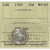 Image 1 : 10-cent 1939 ICCS MS65
