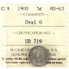 Image 1 : 5-cent 1900 Oval 0 ICCS MS63
