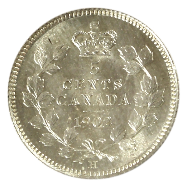 5-cent 1902H Large H GEM Brilliant UNC