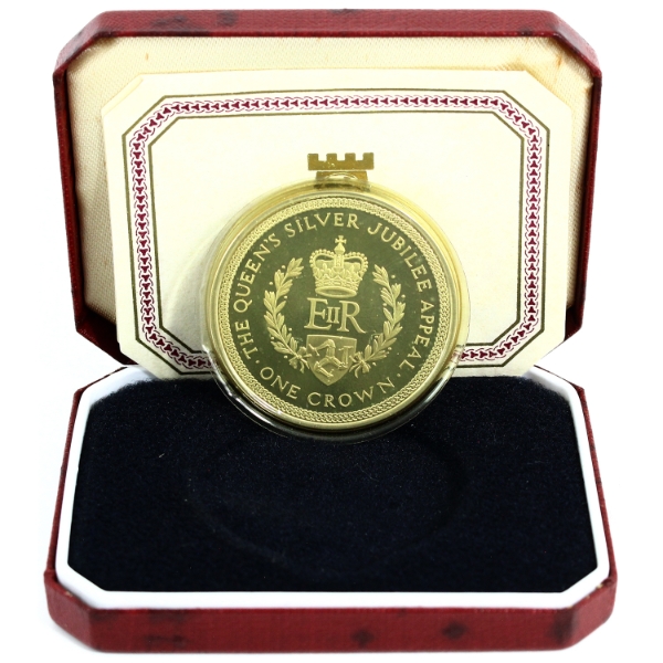 Isle of Man 1977 1 Crown The Queen's Silver Jubilee Appeal Sterling Silver. Pobjoy Mint.