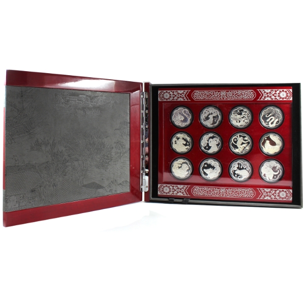 *2010-2021 $15 Lunar Lotus Complete 12-Coin Subscription Series Set with Deluxe Display