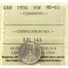 Image 1 : 10-cent 1934 ICCS MS63