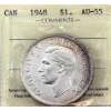Silver $1 1948 ICCS AU55