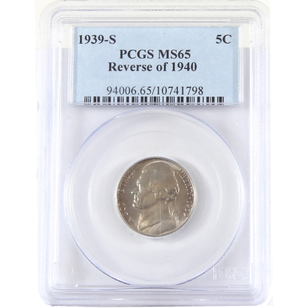 USA 1939S Jefferson Nickel Reverse of 1940 PCGS MS65