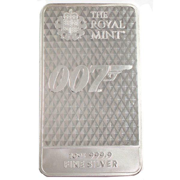 10oz Royal Mint 007 Diamonds Are Forever .999 Fine Silver Bar (Tax Exempt)