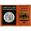 Image 1 : Australia 1995 $1 1oz .999 Fine Silver Kangaroo in Royal Australian Mint Display Card (Tax Exempt)