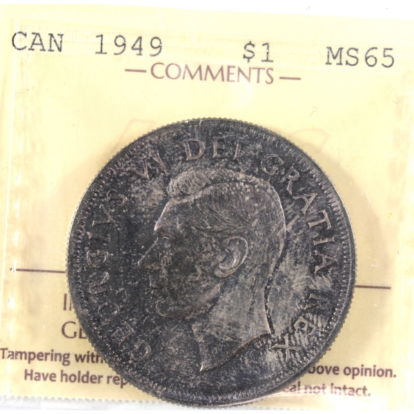 Silver $1 1949 ICCS MS65
