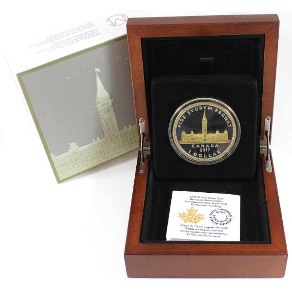 2017 $1 Renewed Silver Dollar - Commemorative Royal Visit Parliament Building Fine Silver Coin 