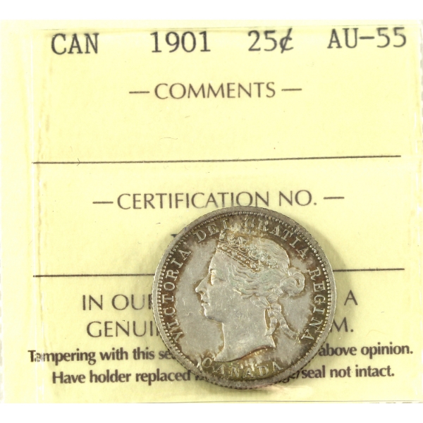 25-cent 1901 ICCS AU55