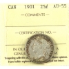 Image 1 : 25-cent 1901 ICCS AU55