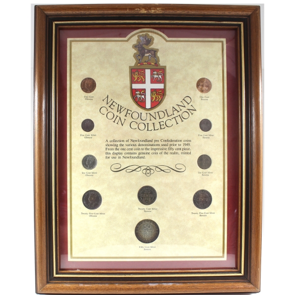Newfoundland Coin Collection in Wooden Frame
