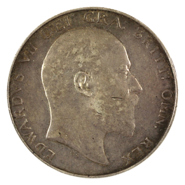 Great Britain Silver 1909 1/2 Crown VF-EF