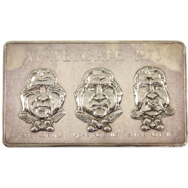 3.5oz Silver Creations 1973 Watergate "See No Evil…" Nixon .999 Fine Silver Bar (Tax Exempt)