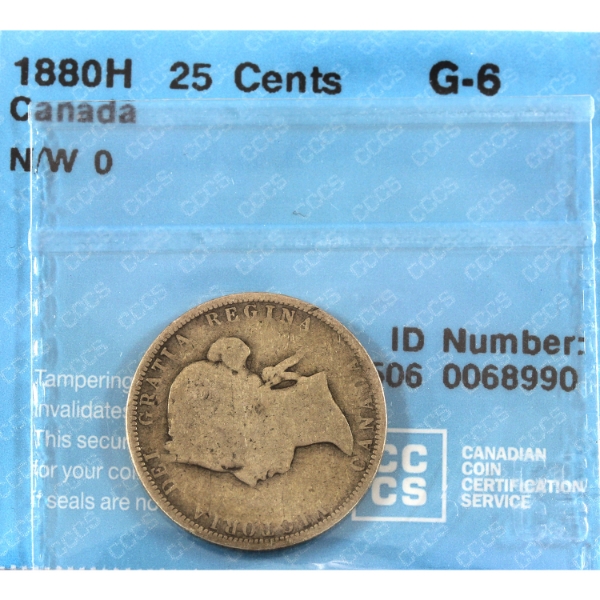 25-cent 1880H Narrow 0/Wide 0 CCCS G6