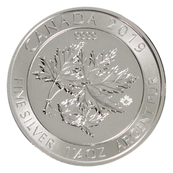1.5oz 2019 $8 Superleaf Maple .9999 Fine Silver Round (Tax Exempt)