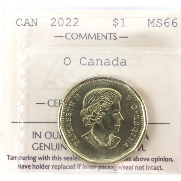 Loon $1 2022 O Canada ICCS MS66