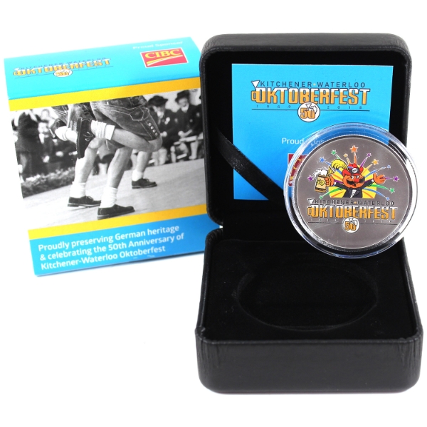 2018 CIBC 50th Anniversary of Kitchener-Waterloo Oktoberfest 1oz .9999 Fine Silver Round 