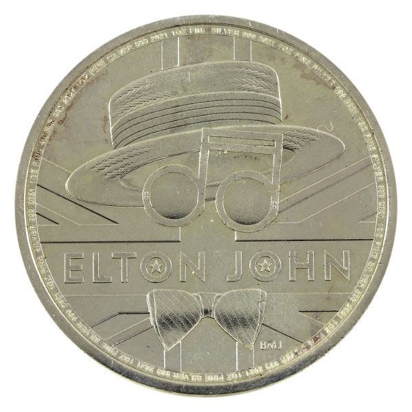 Great Britain Silver 2021 2 Pounds Elton John 1oz .999 Fine Silver Coin (Tax Exempt)