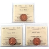Image 1 : 1-cent 1961, 1963, & 1964 ICCS PL65 Red Ultra Heavy Cameo. 3pcs.