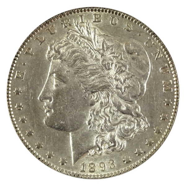USA Silver 1893 Morgan Dollar AU-UNC