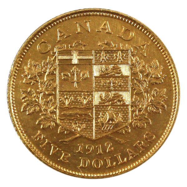 1912 Gold $5 EF-AU (cleaned)
