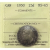 Image 1 : 25-cent 1950 ICCS MS65