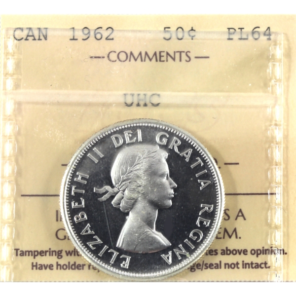50-cent 1962 ICCS PL64 Ultra Heavy Cameo