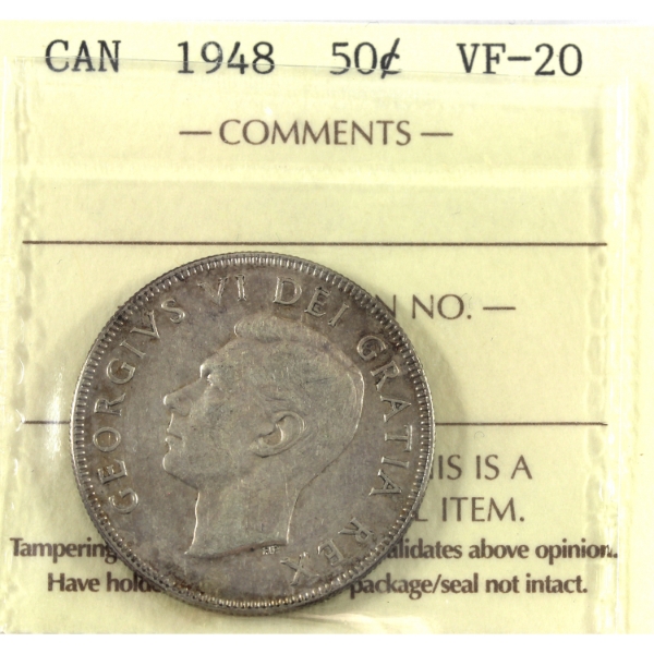 50-cent 1948 ICCS VF20